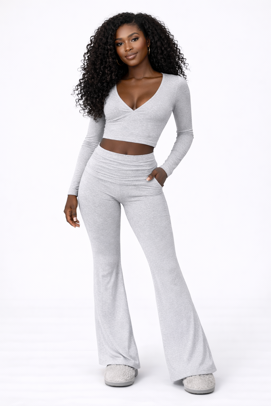 SoftShape Set – Grey – Front View | Vayana Clothing