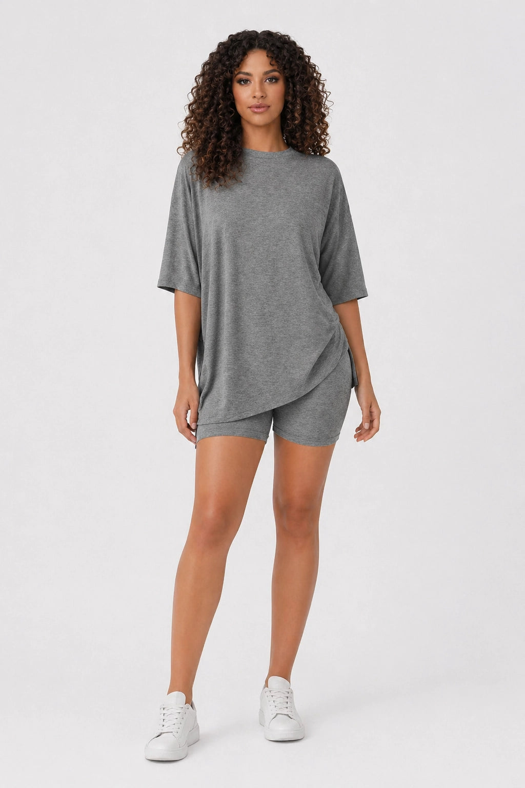 Sunday Chill Set – Grey – Front View | Vayana Clothing