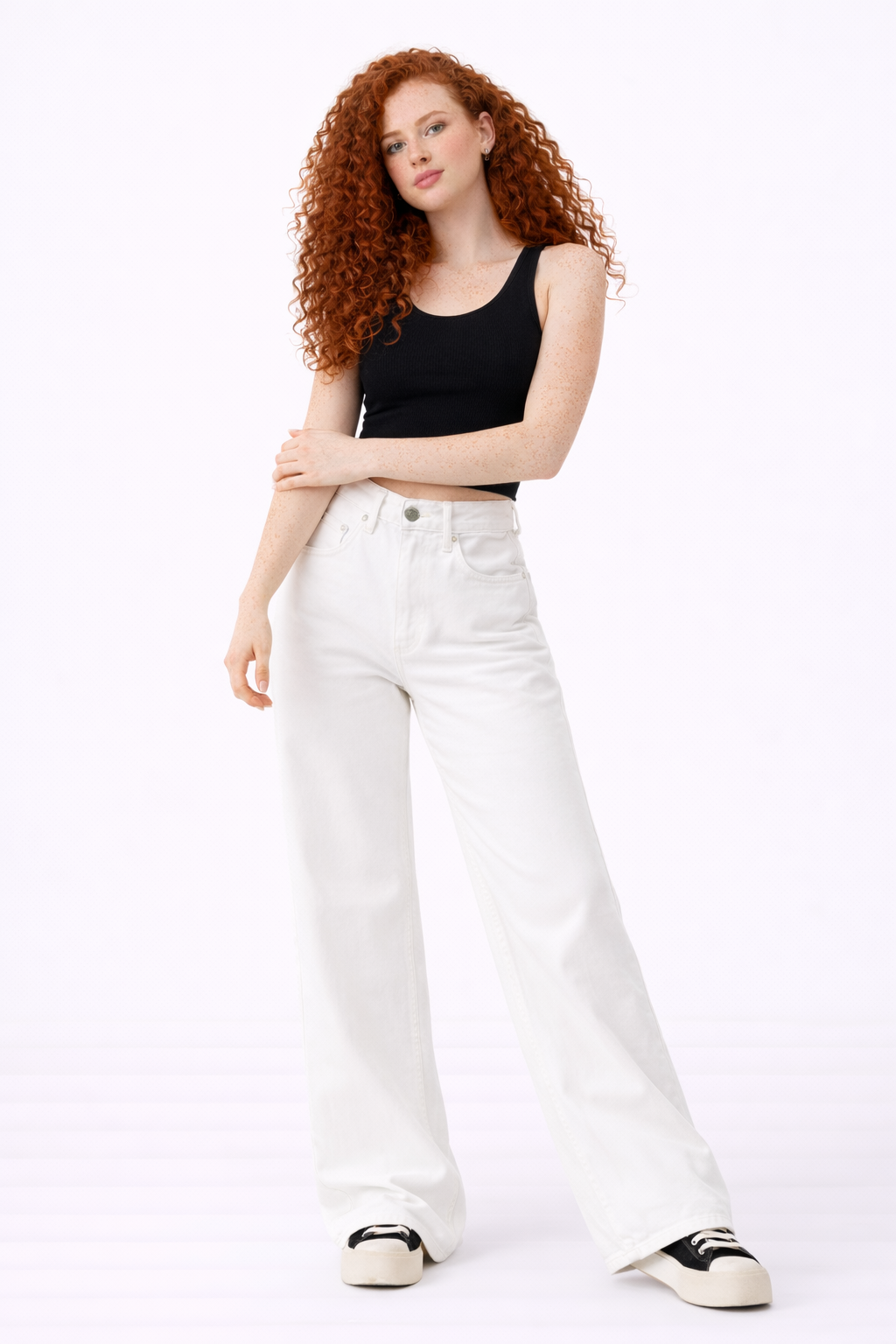 IvoryWide Jeans – White – Back View | Vayana Clothing