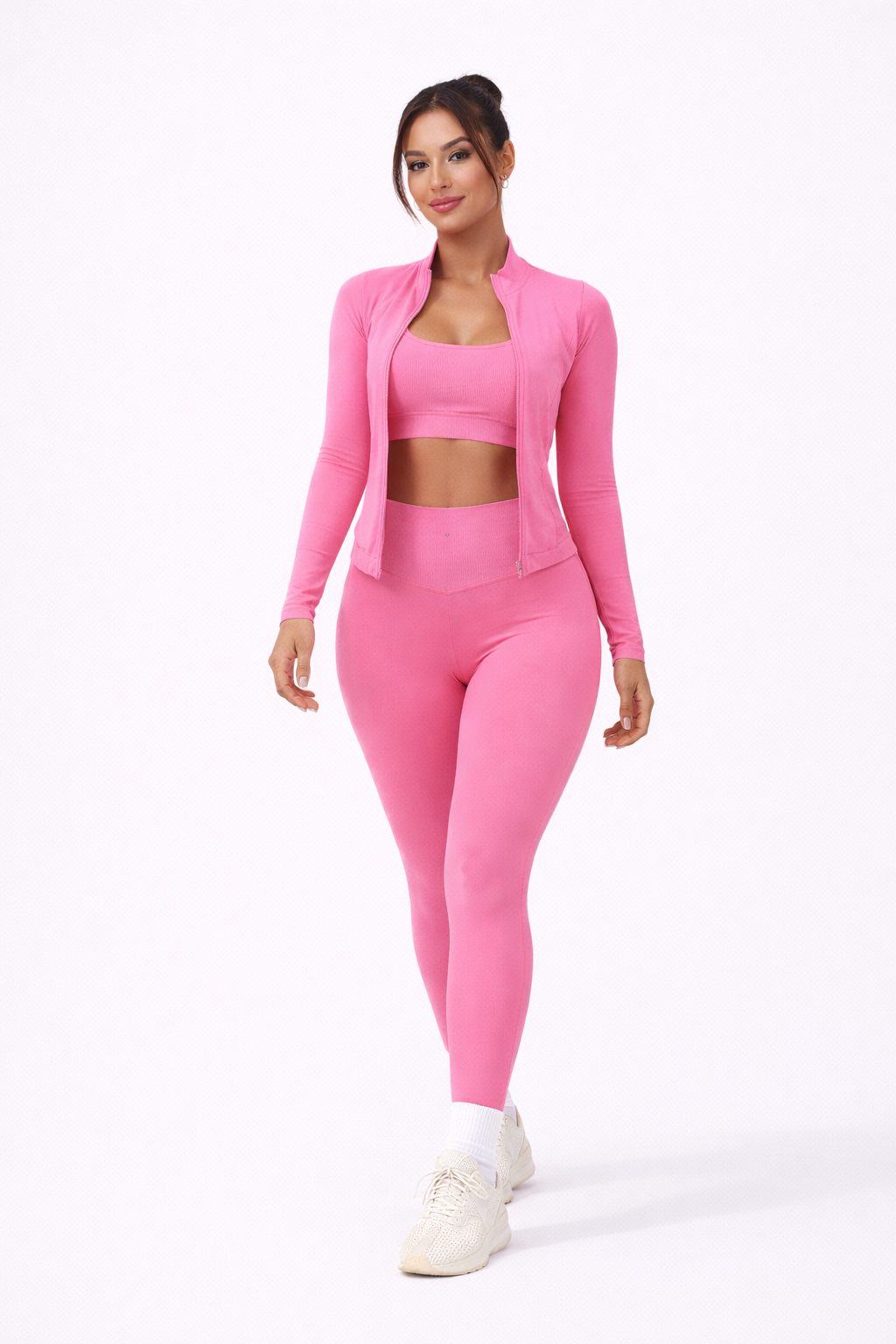 SculptCore Set – Beige – Front View | Vayana Clothing