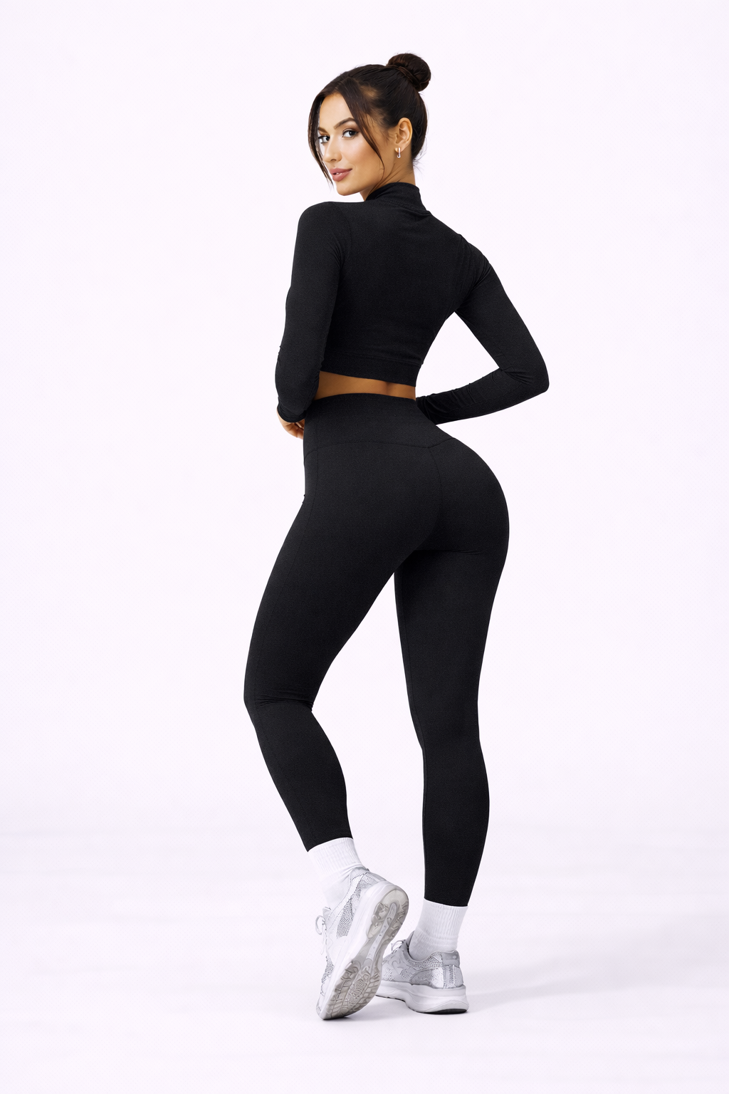 SculptCore Set – Black – Side View | Vayana Clothing