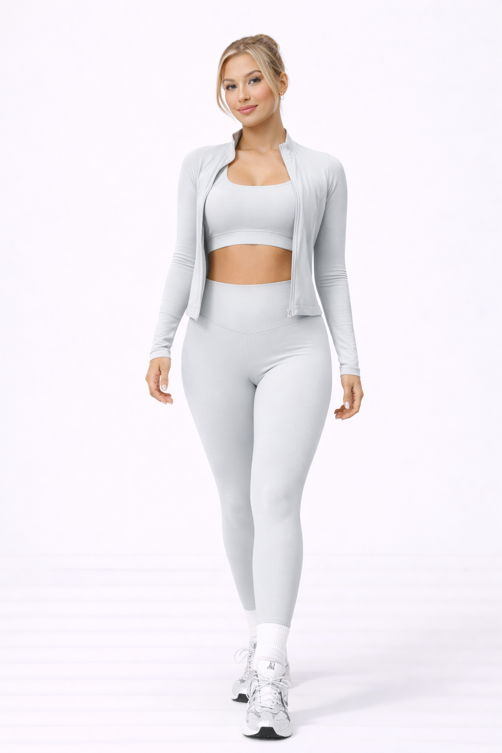 SculptCore Set – White – Front View | Vayana Clothing